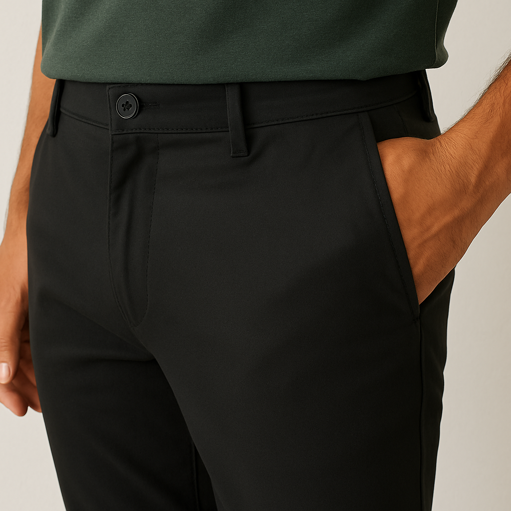 Black Cotton Chinos