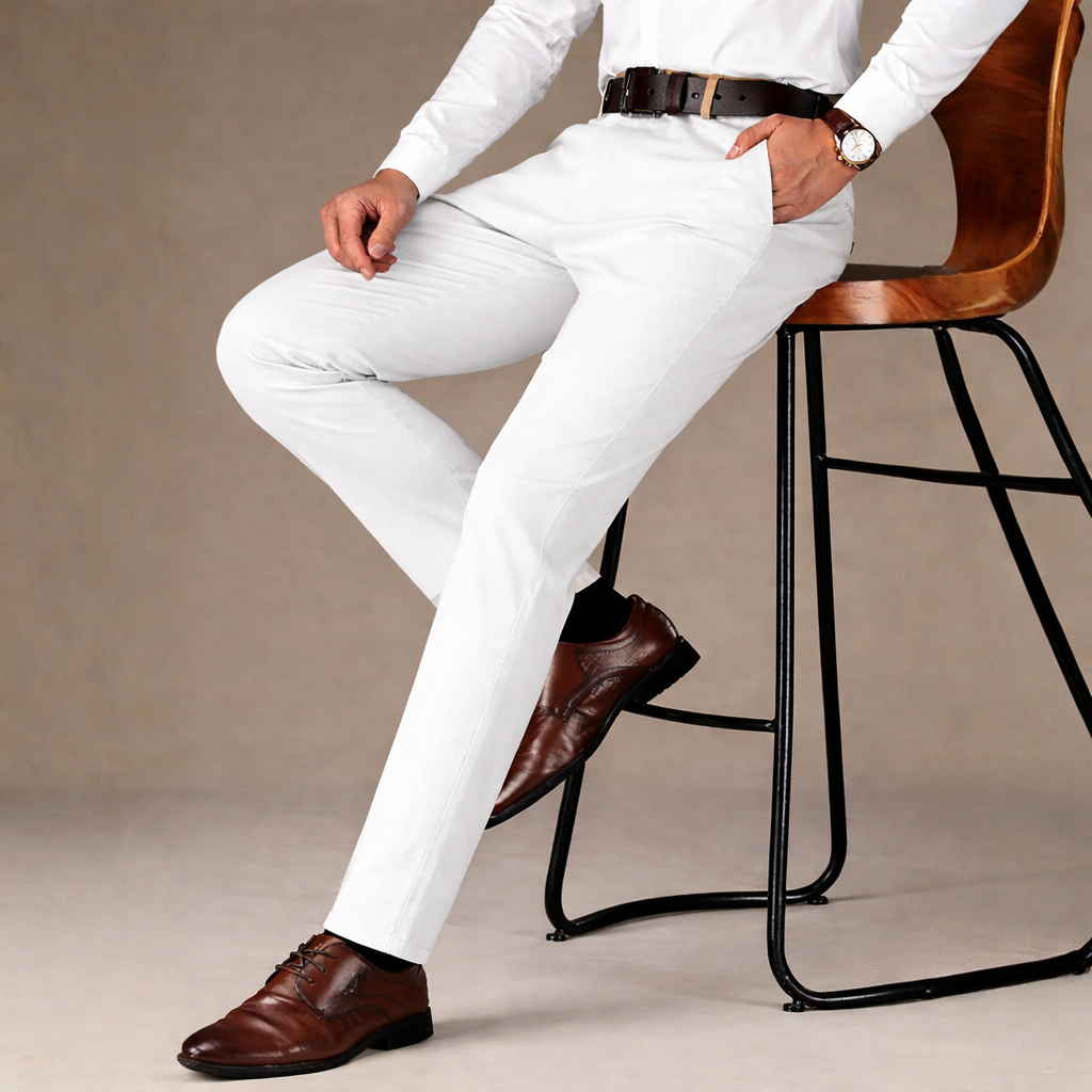White Cotton Chinos