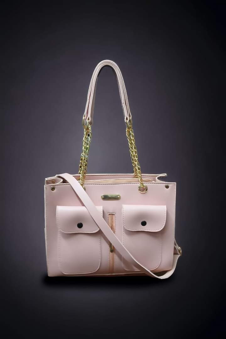 Girls' Pink Fashion Handbag with Double Phone Pockets