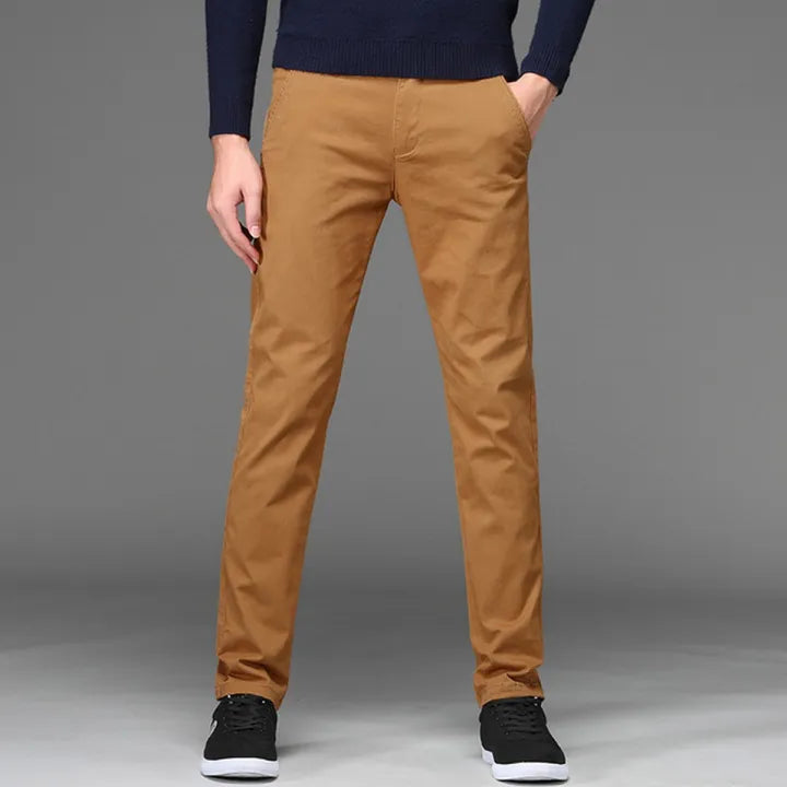Dark Camel Cotton Chinos