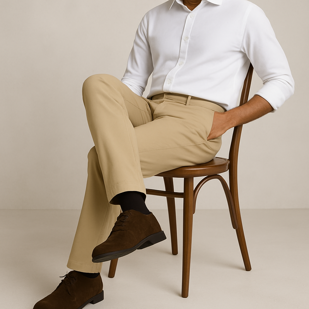 Beige Cotton Chinos