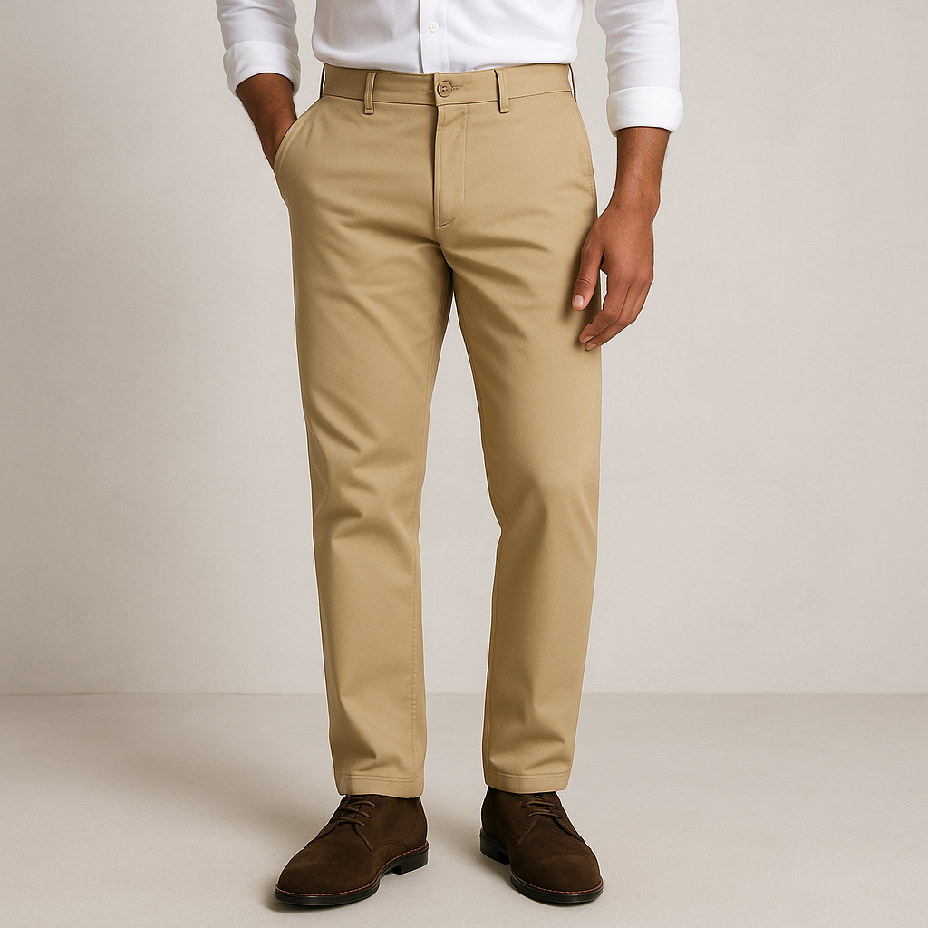 Beige Cotton Chinos