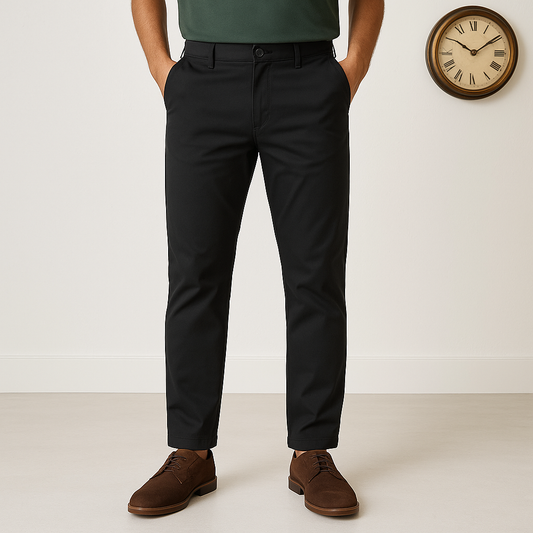 Black Cotton Chinos