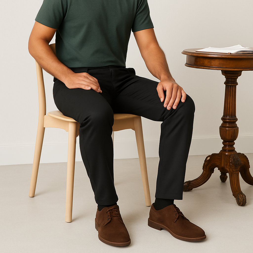 Black Cotton Chinos