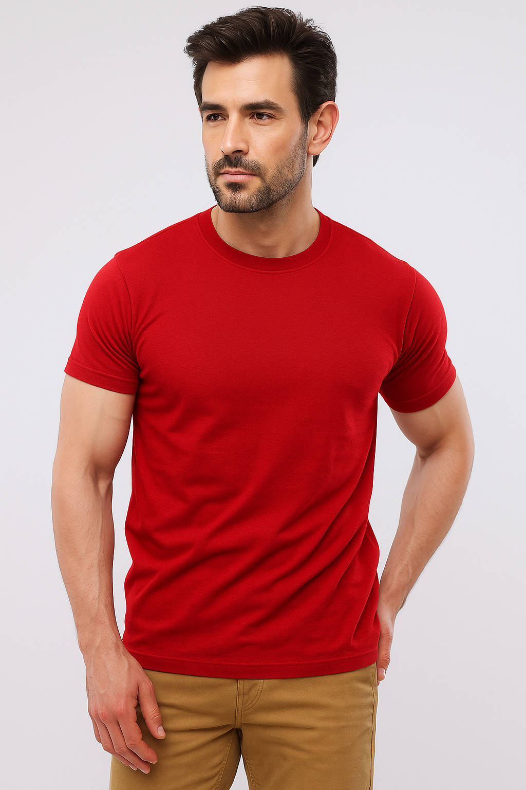 Essential Red Round neck T-Shirt – Ultra-Soft Cotton