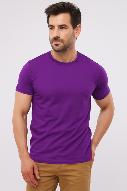 Essential Purple Round neck T-Shirt – Ultra-Soft Cotton