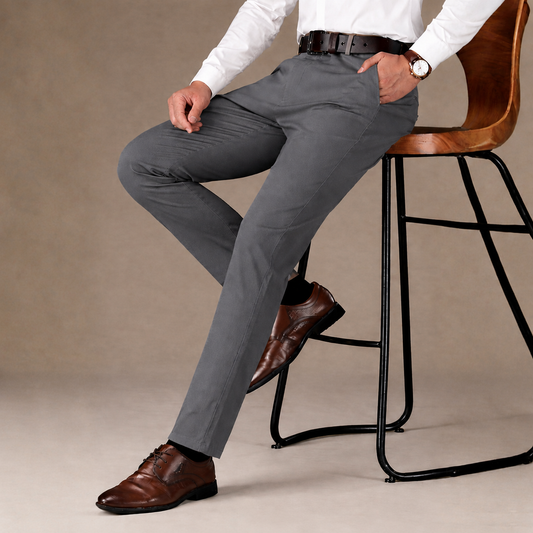 Grey Cotton Chinos