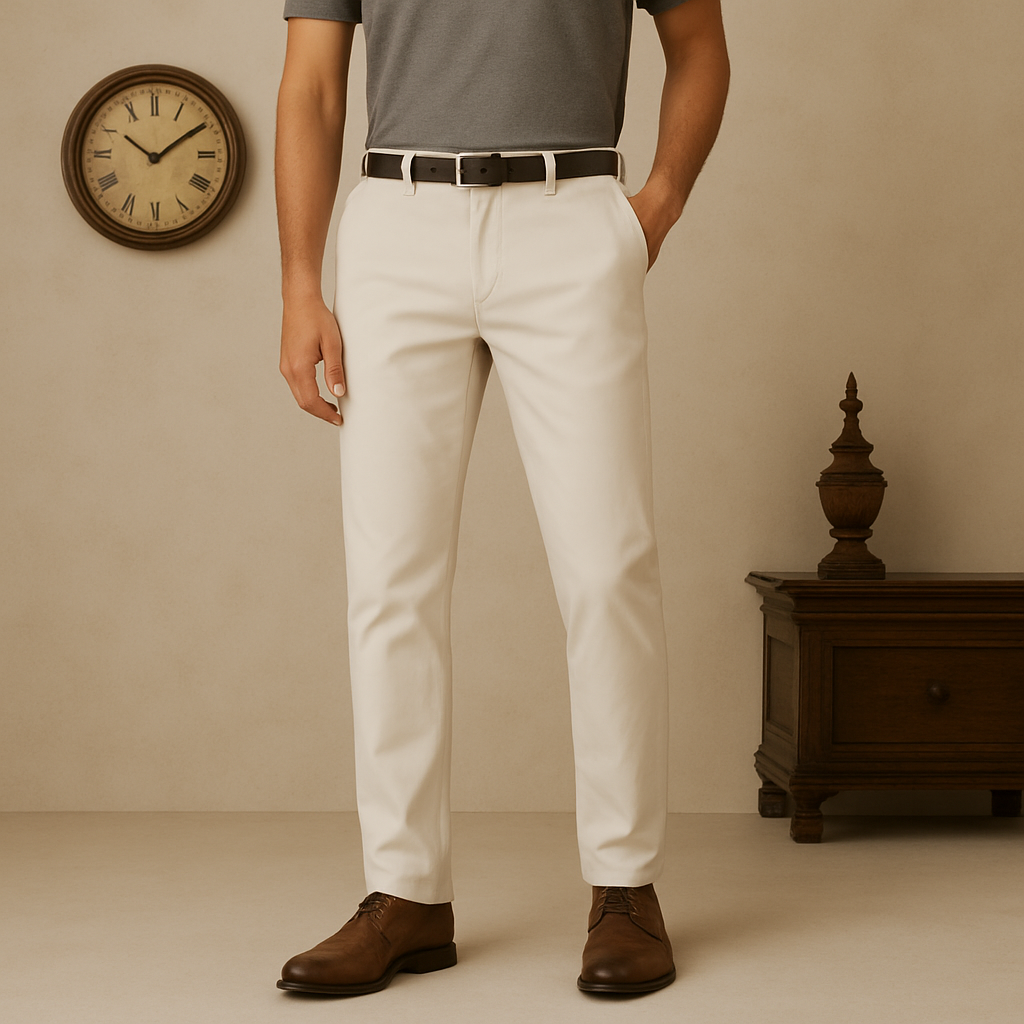 White Cotton Chinos