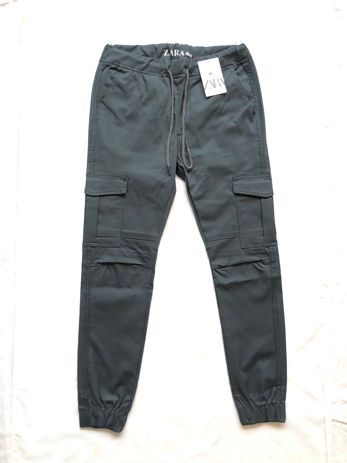 Dark Grey 6 Pocket Cotton Cargo Trousers