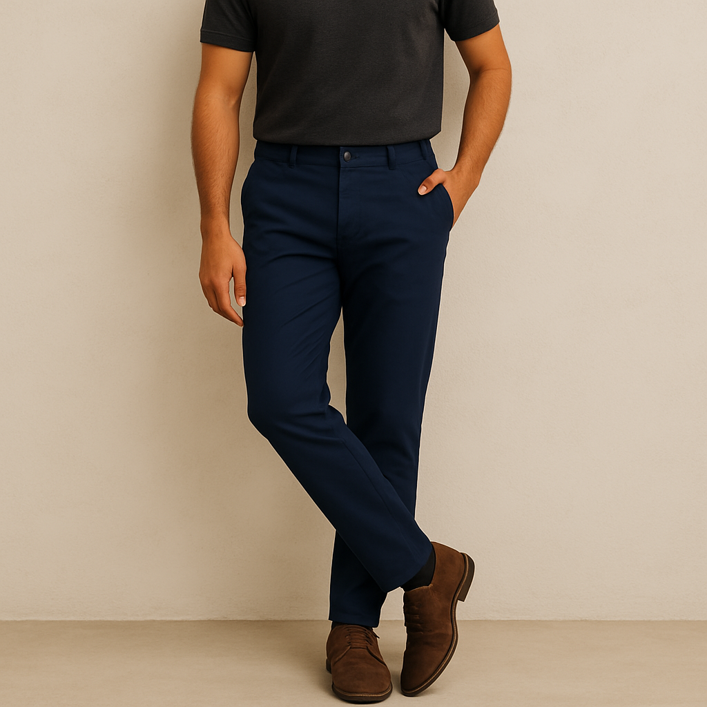 Navy Blue Cotton Chinos
