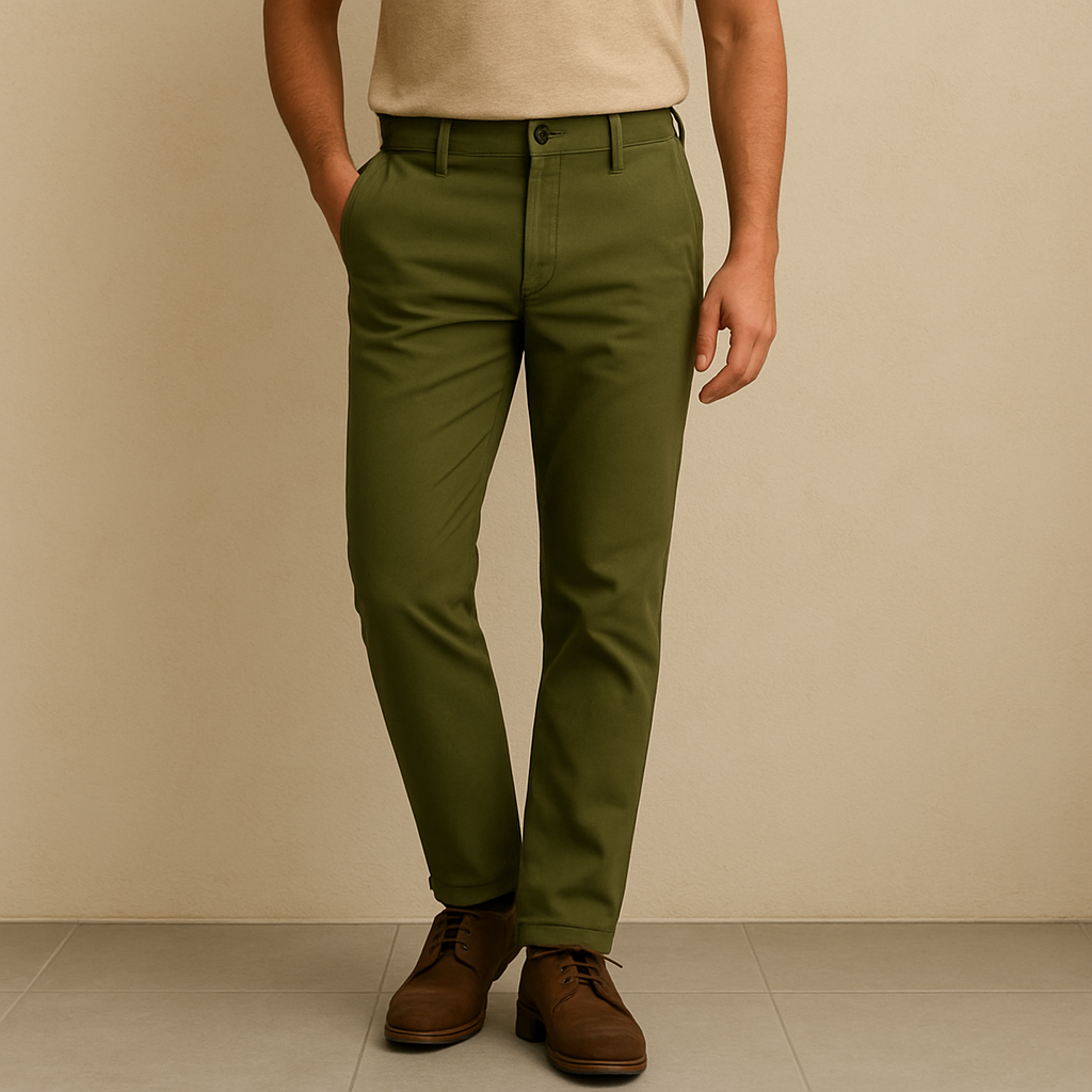 Green Cotton Chinos
