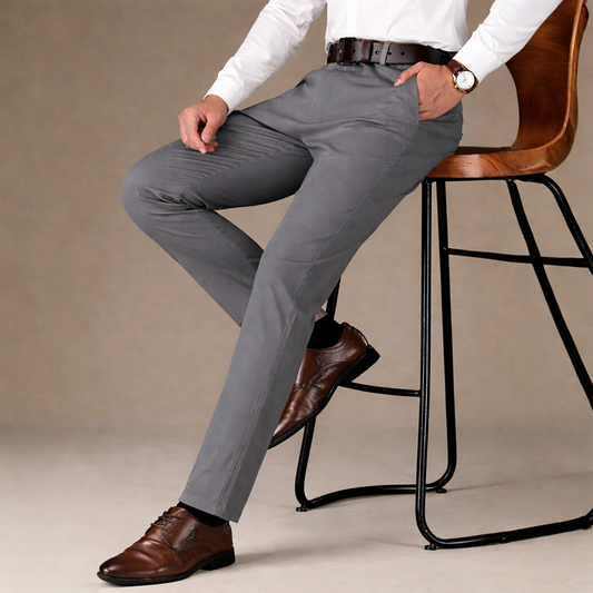 Grey Cotton Chinos
