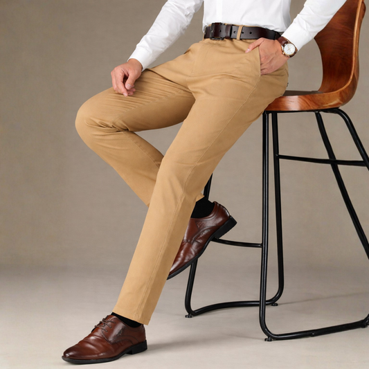 Beige Cotton Chinos