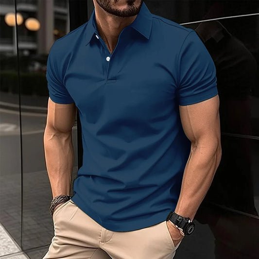 Luxury Men’s Polo in Royal Blue– Tailored Fit, Breathable Cotton
