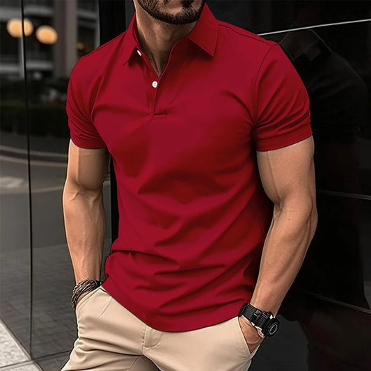 Luxury Men’s Polo in Maroon– Tailored Fit, Breathable Cotton