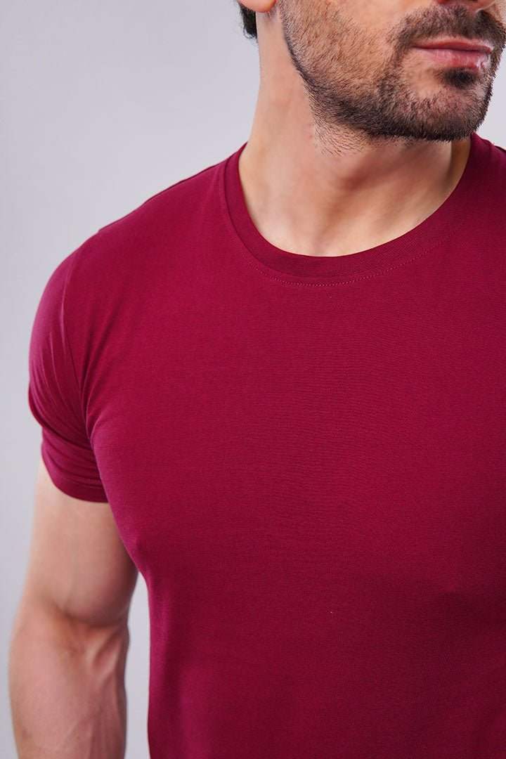 Essential Maroon Round neck T-Shirt – Ultra-Soft Cotton